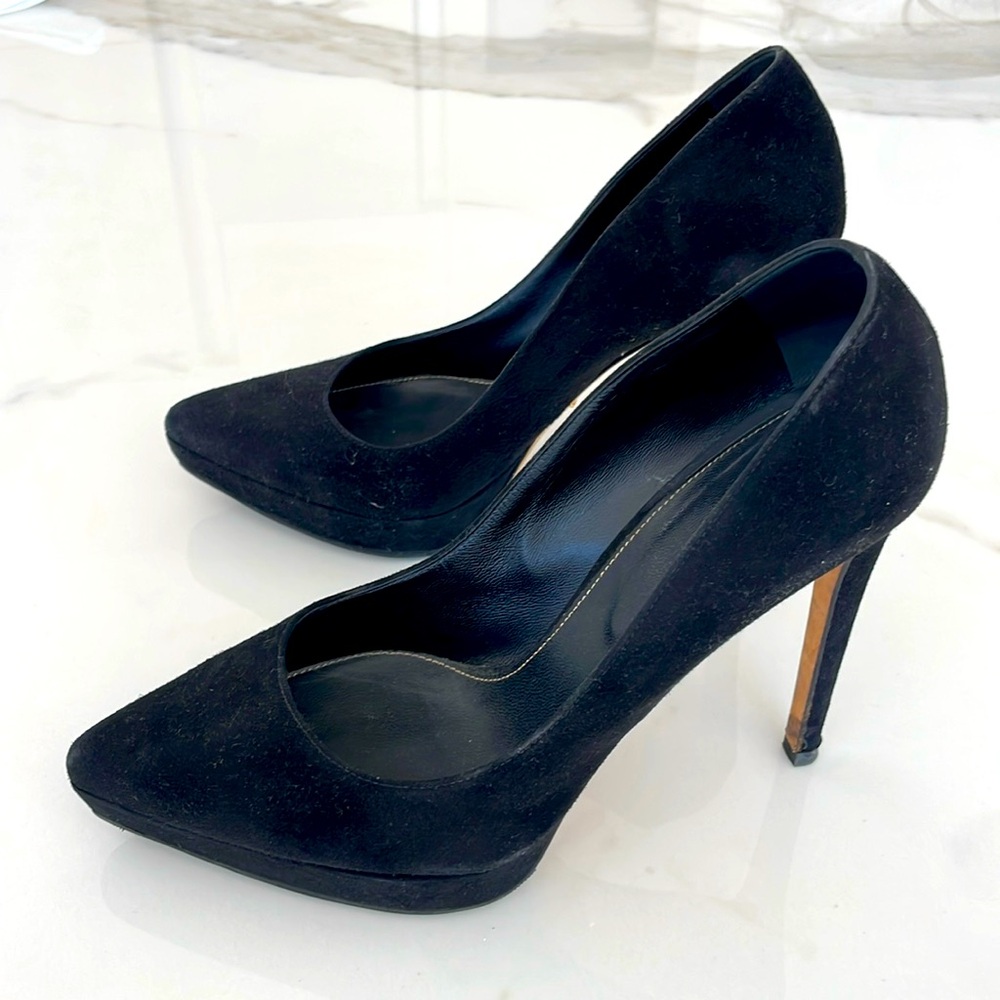 Sergio Rossi Classic Black Suede Heels